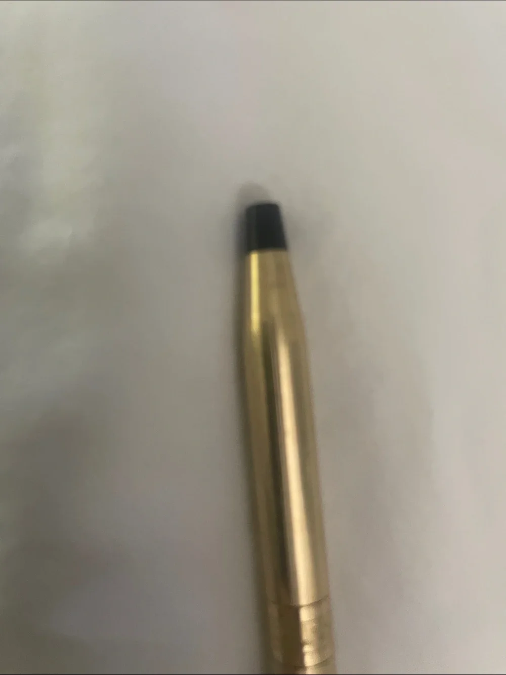 CROS Gold overlay  Ballpoint Pen with Blue Ink Tip  with leather case.